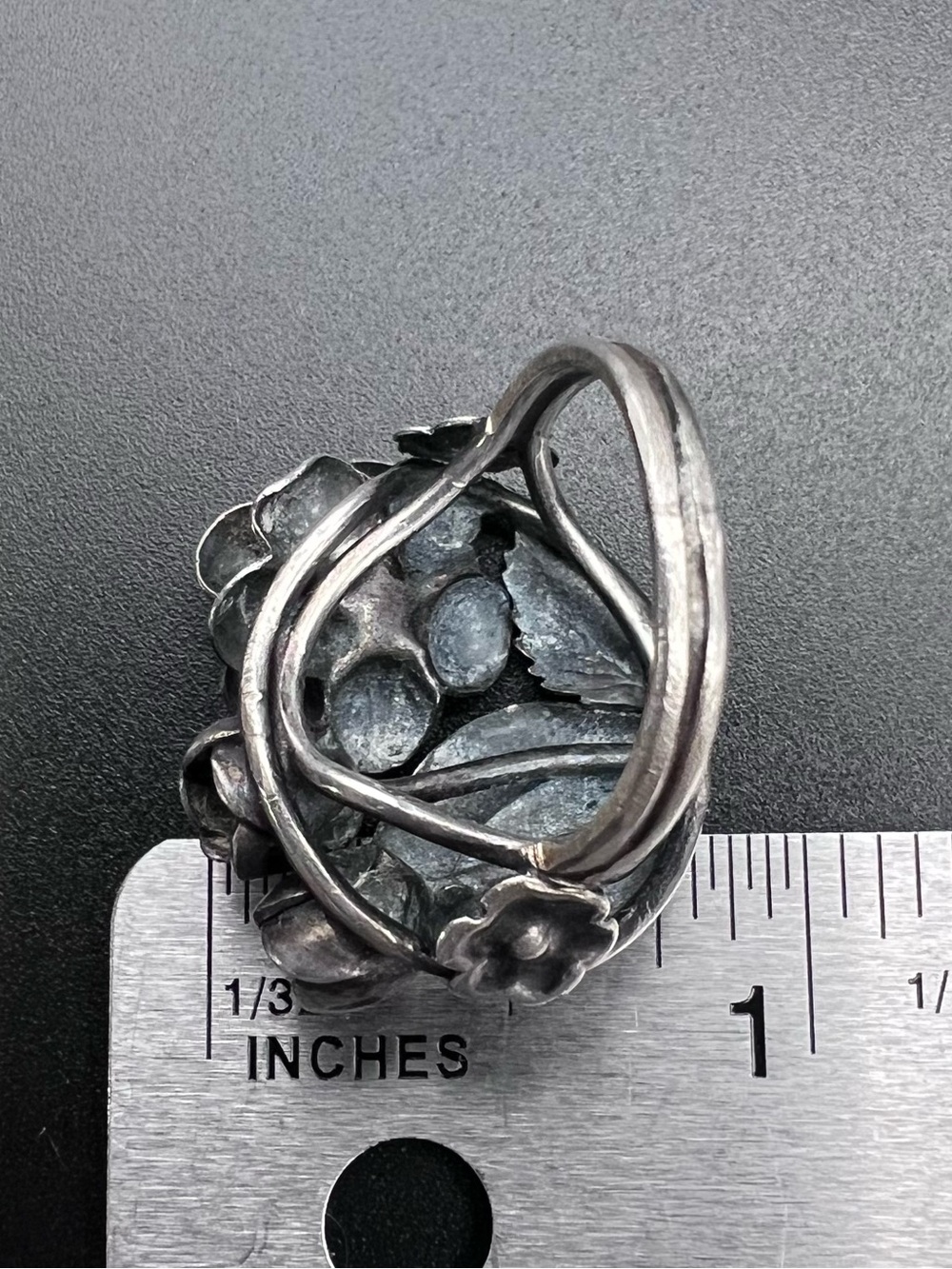 Vintage Sterling Sterling Flower Bouquet Ring - Picture 8 of 9